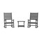 Merrick Lane Fielder 3-Piece Chairs/Table Set for All-Weather Indoor/Outdoor Use with 2 Contemporary Rockers and Stylish End Table